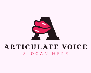 Speaking - Lip Cosmetic Letter A logo design