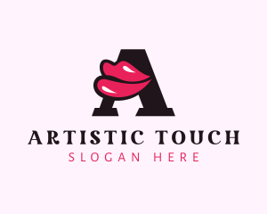 Lip Cosmetic Letter A logo design