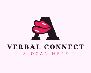 Language - Lip Cosmetic Letter A logo design