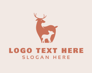 Deer - Wild Deer & Fawn logo design