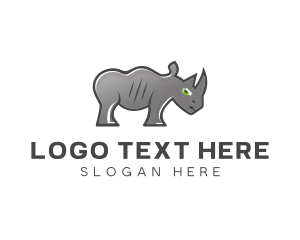 Angry - Safari Rhino Cartoon logo design