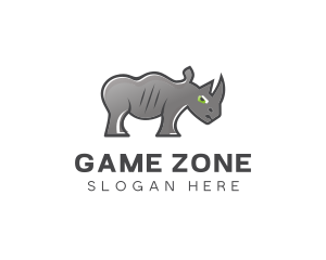 Confused - Safari Rhino Cartoon logo design