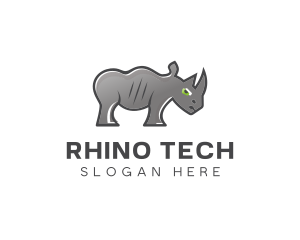 Rhino - Safari Rhino Cartoon logo design