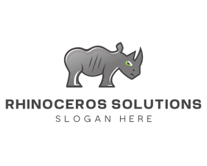 Safari Rhino Cartoon logo design