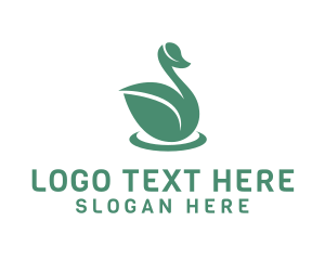 Low Poly - Green Duck Leaf logo design