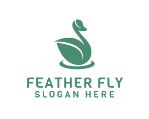 Green Duck Leaf  logo design