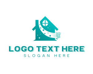 House - Sanitation Cleaning Sponge logo design