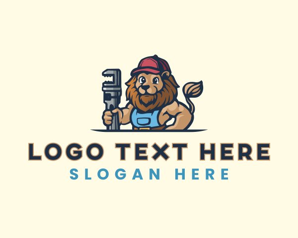 Hat - Plumber Lion Maintenance logo design