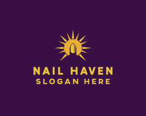Manicure - Bright Yellow Nail logo design