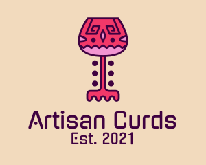 Wine Glass Ethnic  logo design