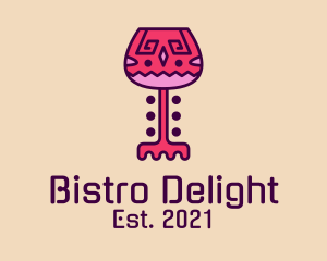 Wine Glass Ethnic  logo design