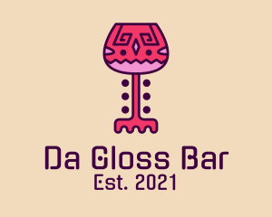 Wine Glass Ethnic  logo design