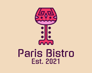 Wine Glass Ethnic  logo design