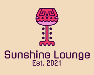 Wine Glass Ethnic  logo design