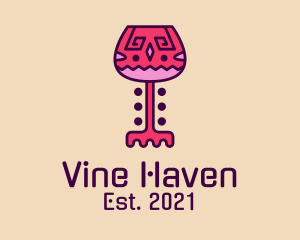 Wine Glass Ethnic  logo design