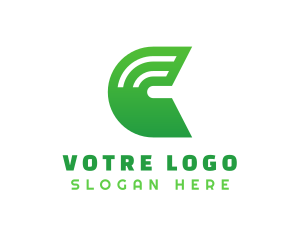Eco Tech Letter C logo design