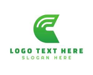 Green Energy - Eco Tech Letter C logo design