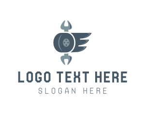 Auto Shop - Tire Wing Mechanic logo design