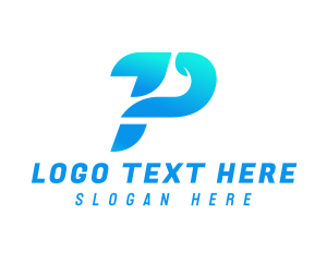 Letter P - Modern Wave Logistics logo design