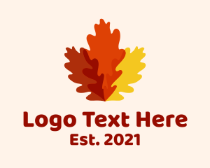 Falling Leaves - Autumn Oak Leaves logo design