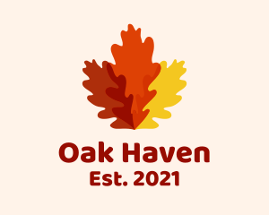 Autumn Oak Leaves logo design