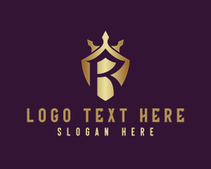 Badge - Royal Shield Letter R logo design