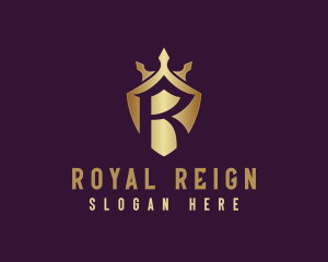 Royal Shield Letter R logo design