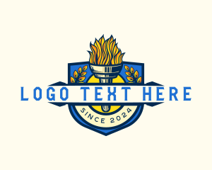 College - Academy Torch University Training logo design