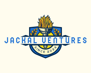 Academy Torch University Training logo design