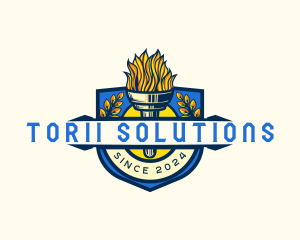 Academy Torch University Training logo design