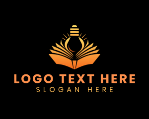 Reading - Knowledge Book Lightbulb logo design