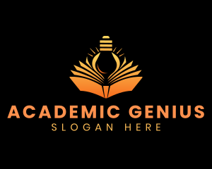 Professor - Knowledge Book Lightbulb logo design