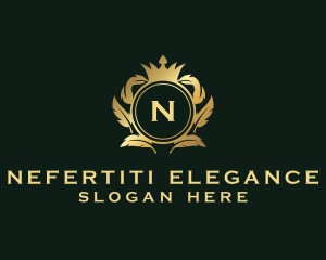 Elegant Feather Crown logo design