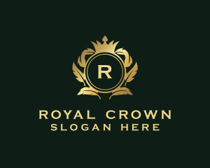 Elegant Feather Crown logo design