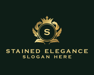 Elegant Feather Crown logo design