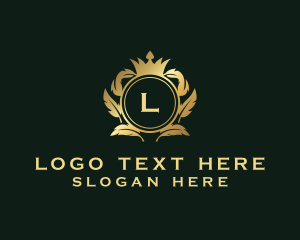Lettermark - Elegant Feather Crown logo design