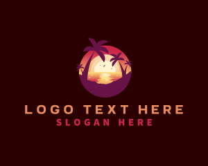 Hawaiian - Sunset Vacation Beach logo design