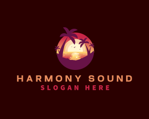 Hawaiian - Sunset Vacation Beach logo design