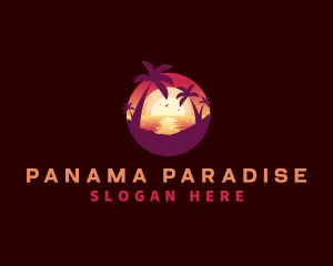 Sunset Vacation Beach logo design