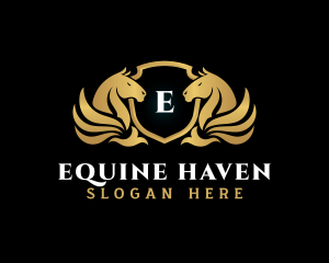 Horse Equine Shield logo design