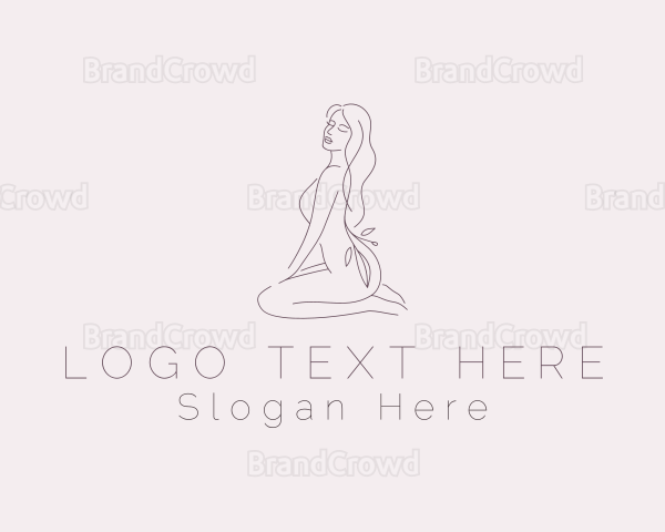 Leaf Nude Woman Body Logo