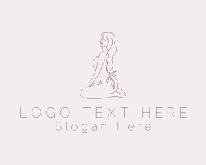 Strip Club - Leaf Nude Woman Body logo design