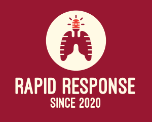 Emergency - Respiratory Lungs Emergency Siren logo design