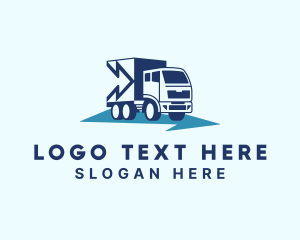 Haulage - Blue Arrow Delivery Truck logo design