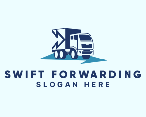 Blue Arrow Delivery Truck logo design