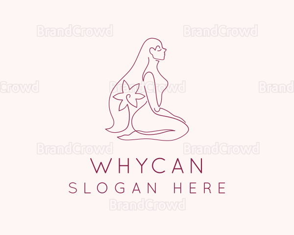 Nude Woman Flower Logo