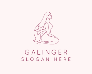 Nude Woman Flower Logo