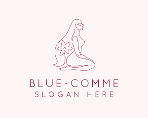 Porn - Nude Woman Flower logo design