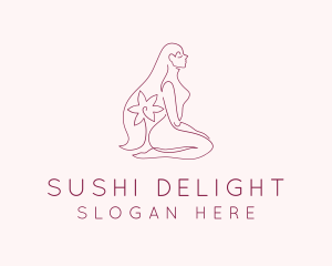 Nude Woman Flower logo design