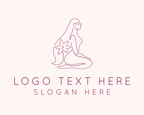 Strip Club - Nude Woman Flower logo design